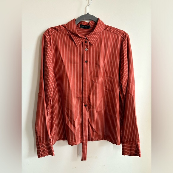 Cop.Copine - Alula Chemise Striped Button-up Vicose Blend Shirt size 40 - Picture 11 of 16